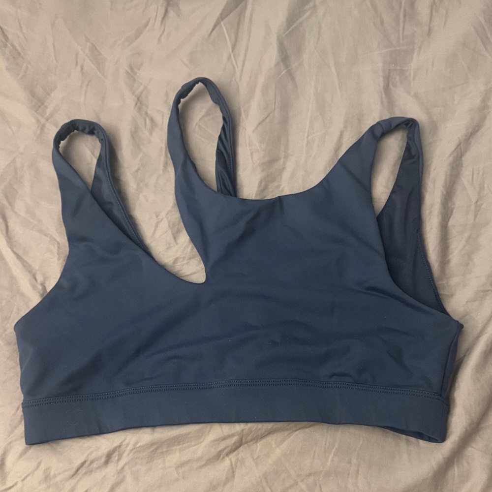 ALO Yoga grey/navy Sports Bra - Picture 3 of 3
